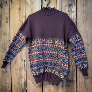 Brown Patterned Sweater